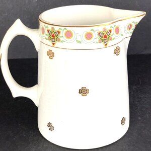 Antique Art Deco Pitcher Edwin M. Knowles Art Pottery 5.5" Jug Semi-Vitreous